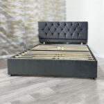 King Size Platform Slatted Bed Base with Optional Mattress, Headboard and Storage - Image 4