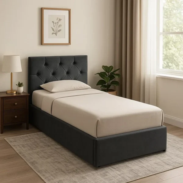 Platinum Single Platform Slatted Bed Base with Optional Mattress, Headboard and Storage